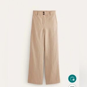 NWT Boden Natural 100% Linen Westbourne Linen Trousers size 8P